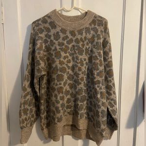 Womens oversized leopard print sweater